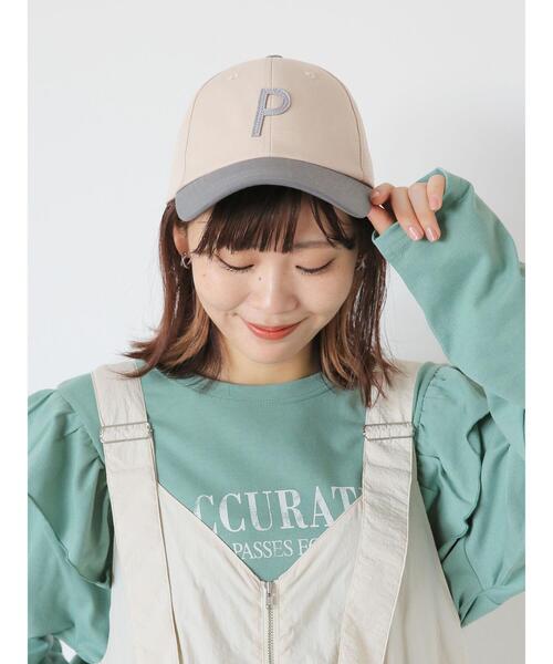 ehka sopo（エヘカソポ）の「アルファベットPキャップ（ハット・レディース・ベージュ/モカ/オフホワイト/ブラック・F）」の4枚目の写真