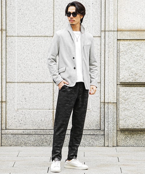SOMEDIFF（サムディフ）の「【SOMEDIFF】フクレ型押し総柄カレンダー加工テーパードパンツ メンズ（スラックス・メンズ・ブラック/ネイビー・M/L/XL）」の6枚目の写真