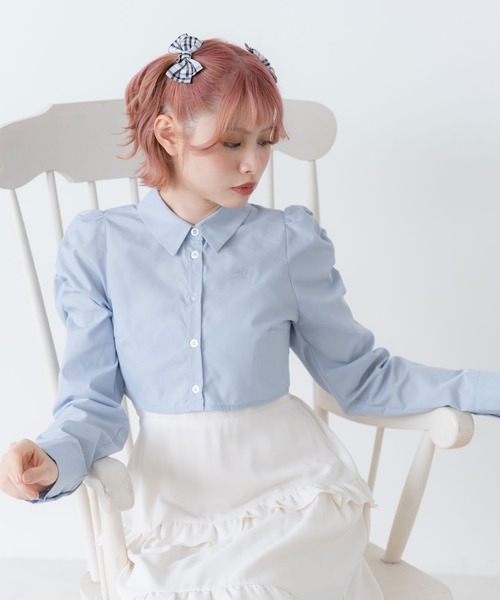 DearMyLoveRose(ディアマイラブローズ)の「パワショル台衿ブラウス(シャツ/ブラウス・レディース・ブルー/ホワイト/ベビーピンク/ブラック・X-LARGE/LARGE/MEDIUM/XX-LARGE)」の18枚目の写真