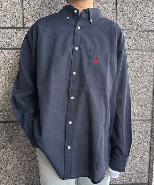 BEVERLY HILLS POLO CLUB(ビバリーヒルズポロクラブ)の「BEVERLY HILLS POLO CLUB / コットンリネンB/D LSシャツ / 4122-3140(シャツ/ブラウス・レディース・オフホワイト/ネイビー/グリーン/ブルー/ブラック・MEDIUM/LARGE/X-LARGE)」の4枚目の写真