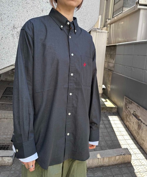 BEVERLY HILLS POLO CLUB(ビバリーヒルズポロクラブ)の「BEVERLY HILLS POLO CLUB / コットンリネンB/D LSシャツ / 4122-3140(シャツ/ブラウス・レディース・オフホワイト/ネイビー/グリーン/ブルー/ブラック・MEDIUM/LARGE/X-LARGE)」の1枚目の写真