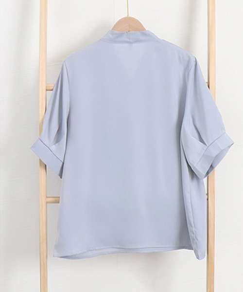 Miniministore(ミニミニストア)の「ボウタイブラウス 半袖 レディース 無地半袖(シャツ/ブラウス・レディース・ライトブルー/ホワイト/ピンク・M/XL/L)」の17枚目の写真