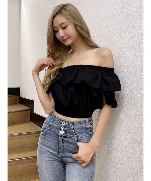 GYDA(ジェイダ)の「フリルオフショルブラウス(シャツ/ブラウス・レディース・オフホワイト/ブラック・FREE)」の9枚目の写真