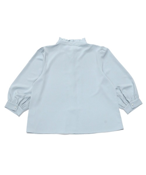 TOKYO SHIRTS（トウキョウシャツ）の「フリル衿ピンタック 八分袖ブラウス（シャツ/ブラウス・レディース・オフホワイト/サックスブルー・LL/L/M）」の5枚目の写真