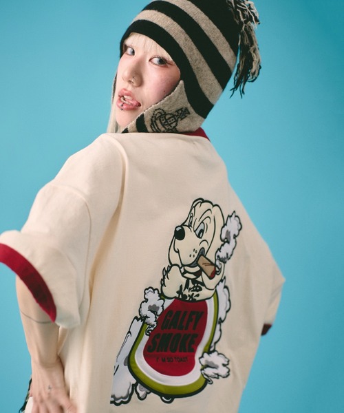 GALFY(ガルフィー)の「GALFY-ガルスモリンガー Tee(Tシャツ/カットソー・メンズ・ホワイト/ブラック・L/XL)」の2枚目の写真