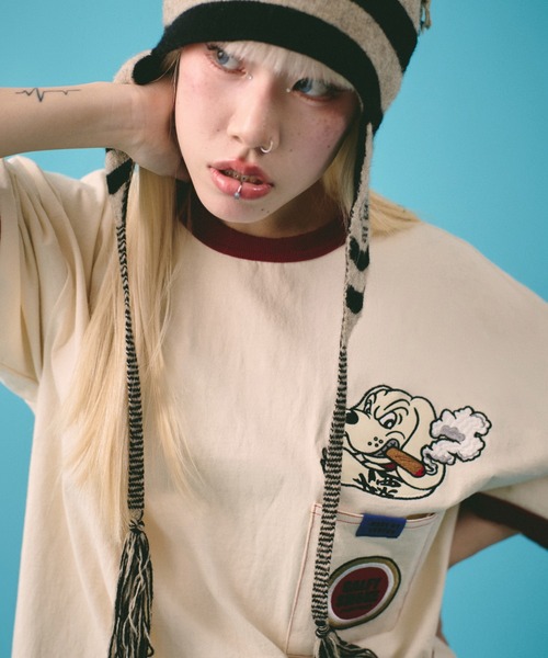 GALFY(ガルフィー)の「GALFY-ガルスモリンガー Tee(Tシャツ/カットソー・メンズ・ホワイト/ブラック・L/XL)」の6枚目の写真