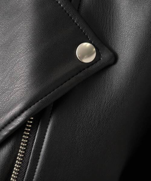 OPAQUE.CLIP（オペークドットクリップ）の「◆シンセティックレザーライダースジャケット【洗える】（ライダースジャケット・レディース・ブラック・34/36/38/40/42）」の10枚目の写真