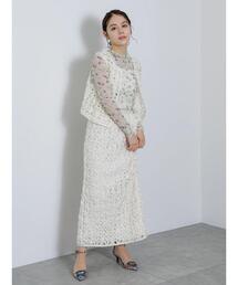 Te chichi | 【Atelier Bloom】フラワーレース風ロングタイトスカート（セットアップ可)(スカート)