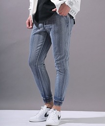 LUXSTYLE（ラグスタイル）の「カットデニムリブジョガーパンツ（デニムパンツ・メンズ）」