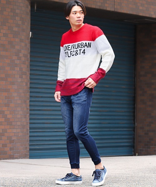LUXSTYLE（ラグスタイル）の「カットデニムリブジョガーパンツ（デニムパンツ・メンズ・ブルー/インディゴブルー・XL/L/M）」の7枚目の写真