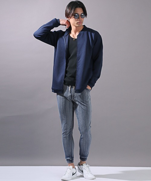 LUXSTYLE（ラグスタイル）の「カットデニムリブジョガーパンツ（デニムパンツ・メンズ・ブルー/インディゴブルー・XL/L/M）」の9枚目の写真