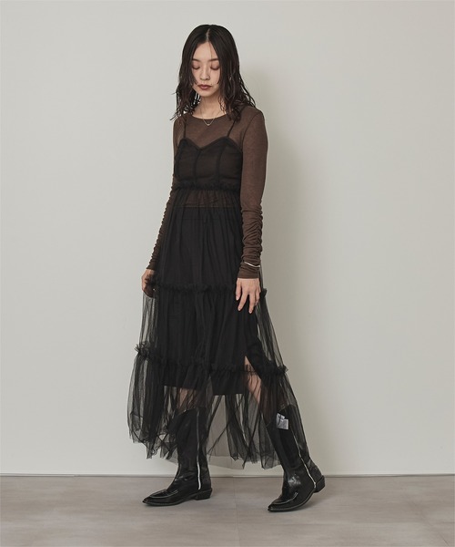 チュールティアードドレス（ワンピース）｜miette（ミエット）