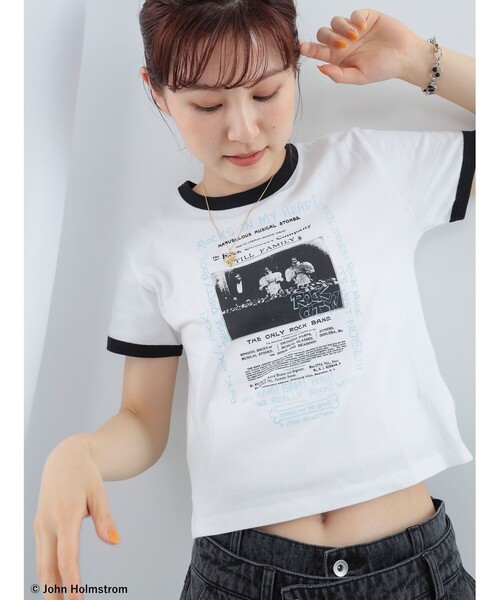 Ray BEAMS(レイビームス)の「GOOD ROCK SPEED × Ray BEMAS / 別注 JOHNHOLMSTROM リンガーTシャツ(Tシャツ/カットソー・レディース・ホワイト/ブラック・ONE SIZE)」の7枚目の写真