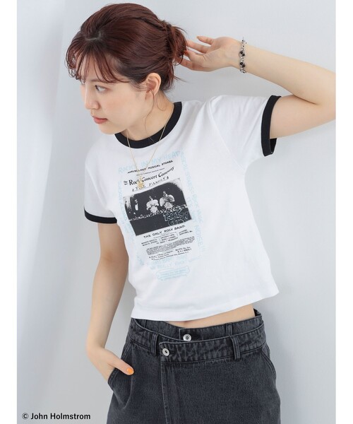 Ray BEAMS(レイビームス)の「GOOD ROCK SPEED × Ray BEMAS / 別注 JOHNHOLMSTROM リンガーTシャツ(Tシャツ/カットソー・レディース・ホワイト/ブラック・ONE SIZE)」の8枚目の写真