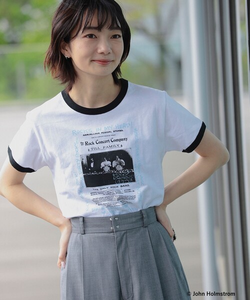 Ray BEAMS(レイビームス)の「GOOD ROCK SPEED × Ray BEMAS / 別注 JOHNHOLMSTROM リンガーTシャツ(Tシャツ/カットソー・レディース・ホワイト/ブラック・ONE SIZE)」の11枚目の写真