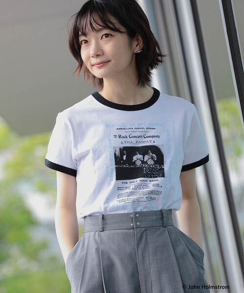 Ray BEAMS(レイビームス)の「GOOD ROCK SPEED × Ray BEMAS / 別注 JOHNHOLMSTROM リンガーTシャツ(Tシャツ/カットソー・レディース・ホワイト/ブラック・ONE SIZE)」の13枚目の写真