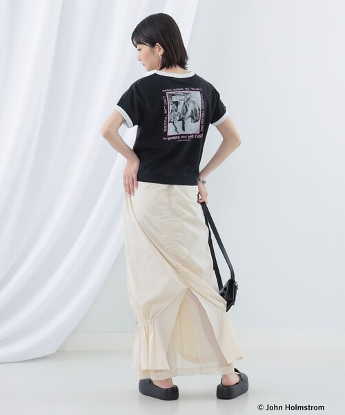 Ray BEAMS(レイビームス)の「GOOD ROCK SPEED × Ray BEMAS / 別注 JOHNHOLMSTROM リンガーTシャツ(Tシャツ/カットソー・レディース・ホワイト/ブラック・ONE SIZE)」の18枚目の写真