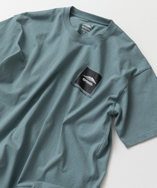 OUTDOOR PRODUCTS(アウトドアプロダクツ)の「【OUTDOOR PRODUCTS/アウトドアプロダクツ】 ヘビーウェイト オーバーサイズ ボックスロゴTシャツ(Tシャツ/カットソー・メンズ・グレイッシュブルー/ベージュ/カーキ/ライトグリーン/ブラック/ホワイト・X-LARGE/LARGE/MEDIUM)」の5枚目の写真