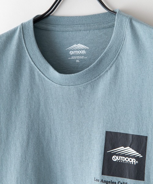 OUTDOOR PRODUCTS(アウトドアプロダクツ)の「【OUTDOOR PRODUCTS/アウトドアプロダクツ】 ヘビーウェイト オーバーサイズ ボックスロゴTシャツ(Tシャツ/カットソー・メンズ・グレイッシュブルー/ベージュ/カーキ/ライトグリーン/ブラック/ホワイト・X-LARGE/LARGE/MEDIUM)」の8枚目の写真