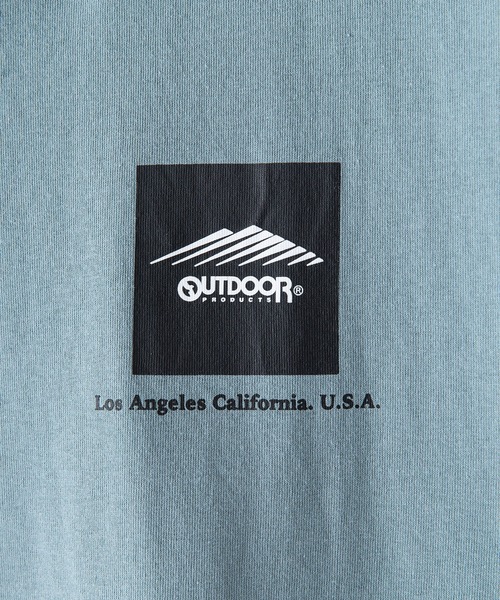 OUTDOOR PRODUCTS(アウトドアプロダクツ)の「【OUTDOOR PRODUCTS/アウトドアプロダクツ】 ヘビーウェイト オーバーサイズ ボックスロゴTシャツ(Tシャツ/カットソー・メンズ・グレイッシュブルー/ベージュ/カーキ/ライトグリーン/ブラック/ホワイト・X-LARGE/LARGE/MEDIUM)」の7枚目の写真
