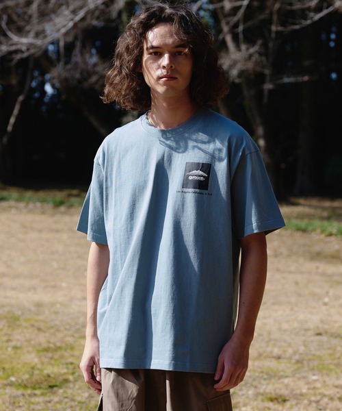 OUTDOOR PRODUCTS(アウトドアプロダクツ)の「【OUTDOOR PRODUCTS/アウトドアプロダクツ】 ヘビーウェイト オーバーサイズ ボックスロゴTシャツ(Tシャツ/カットソー・メンズ・グレイッシュブルー/ベージュ/カーキ/ライトグリーン/ブラック/ホワイト・X-LARGE/LARGE/MEDIUM)」の14枚目の写真