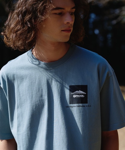 OUTDOOR PRODUCTS(アウトドアプロダクツ)の「【OUTDOOR PRODUCTS/アウトドアプロダクツ】 ヘビーウェイト オーバーサイズ ボックスロゴTシャツ(Tシャツ/カットソー・メンズ・グレイッシュブルー/ベージュ/カーキ/ライトグリーン/ブラック/ホワイト・X-LARGE/LARGE/MEDIUM)」の13枚目の写真
