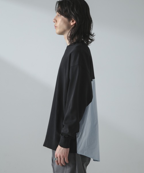 NANO universe(ナノユニバース)の「ライトウェイトクルーネックコンビスウェット(スウェット・メンズ・ブラック/ライトグレー/ブラウン・M/L)」の19枚目の写真