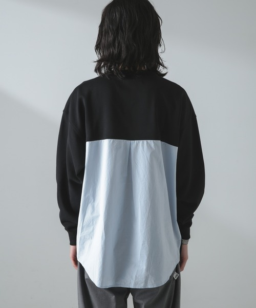 NANO universe(ナノユニバース)の「ライトウェイトクルーネックコンビスウェット(スウェット・メンズ・ブラック/ライトグレー/ブラウン・M/L)」の13枚目の写真