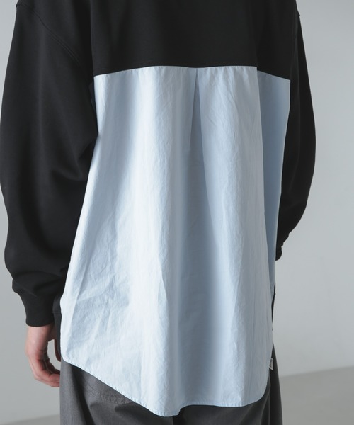 NANO universe(ナノユニバース)の「ライトウェイトクルーネックコンビスウェット(スウェット・メンズ・ブラック/ライトグレー/ブラウン・M/L)」の14枚目の写真