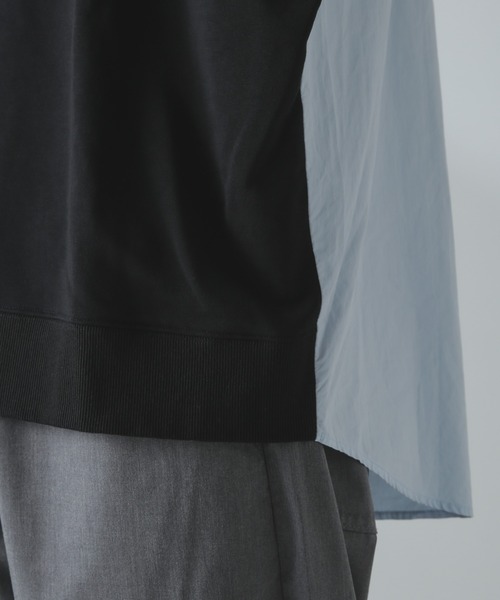 NANO universe(ナノユニバース)の「ライトウェイトクルーネックコンビスウェット(スウェット・メンズ・ブラック/ライトグレー/ブラウン・M/L)」の12枚目の写真