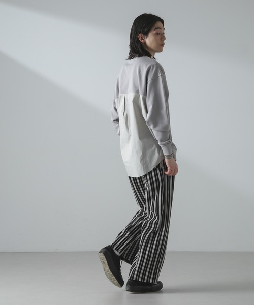 NANO universe(ナノユニバース)の「ライトウェイトクルーネックコンビスウェット(スウェット・メンズ・ブラック/ライトグレー/ブラウン・M/L)」の15枚目の写真