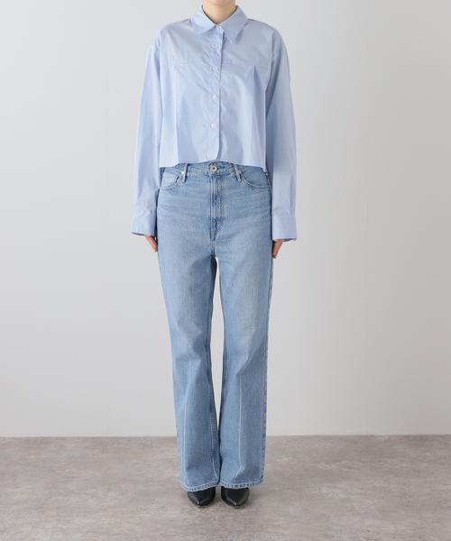 JOURNAL STANDARD（ジャーナルスタンダード）の「フロントタックショートシャツ（シャツ/ブラウス・レディース・ホワイト/ブルー系その他/ネイビー・FREE）」の14枚目の写真