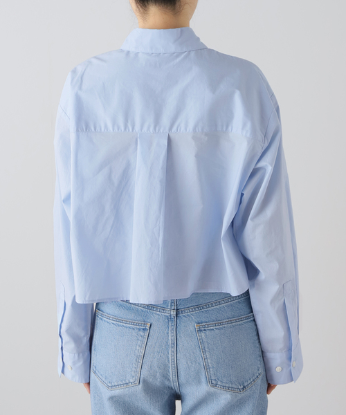 JOURNAL STANDARD（ジャーナルスタンダード）の「フロントタックショートシャツ（シャツ/ブラウス・レディース・ホワイト/ブルー系その他/ネイビー・FREE）」の17枚目の写真