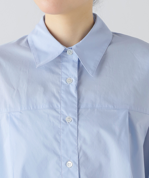 JOURNAL STANDARD（ジャーナルスタンダード）の「フロントタックショートシャツ（シャツ/ブラウス・レディース・ホワイト/ブルー系その他/ネイビー・FREE）」の18枚目の写真