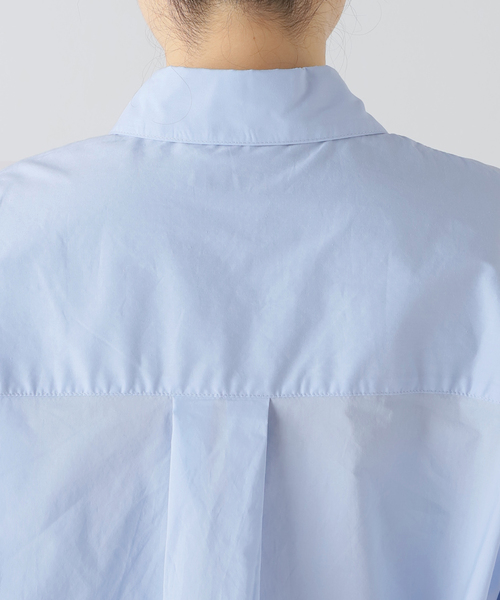 JOURNAL STANDARD（ジャーナルスタンダード）の「フロントタックショートシャツ（シャツ/ブラウス・レディース・ホワイト/ブルー系その他/ネイビー・FREE）」の19枚目の写真