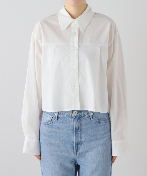 JOURNAL STANDARD（ジャーナルスタンダード）の「フロントタックショートシャツ（シャツ/ブラウス・レディース・ホワイト/ブルー系その他/ネイビー・FREE）」の22枚目の写真