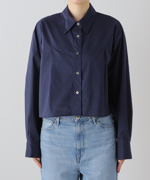 JOURNAL STANDARD（ジャーナルスタンダード）の「フロントタックショートシャツ（シャツ/ブラウス・レディース・ホワイト/ブルー系その他/ネイビー・FREE）」の20枚目の写真