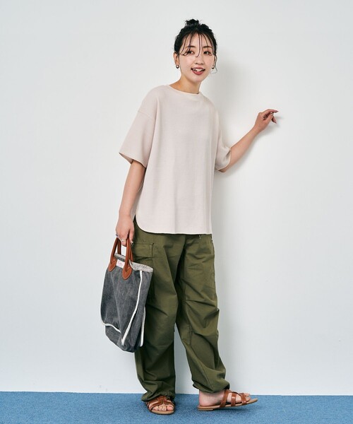 FREAK'S STORE(フリークスストア)の「限定展開 ミニ ワッフル 半袖 Tシャツ(Tシャツ/カットソー・レディース・グリーン/レッド/ブルー/ナチュラル/ネイビー/ベージュ/ブラック・フリ-)」の17枚目の写真