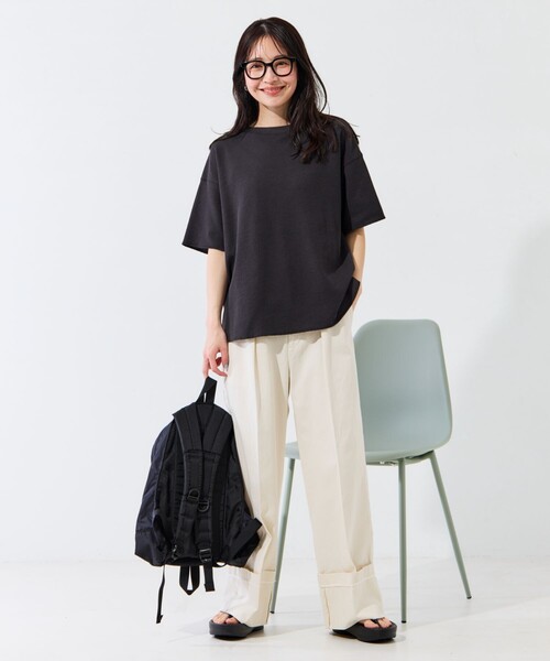 FREAK'S STORE(フリークスストア)の「限定展開 ミニ ワッフル 半袖 Tシャツ(Tシャツ/カットソー・レディース・グリーン/レッド/ブルー/ナチュラル/ネイビー/ベージュ/ブラック・フリ-)」の21枚目の写真
