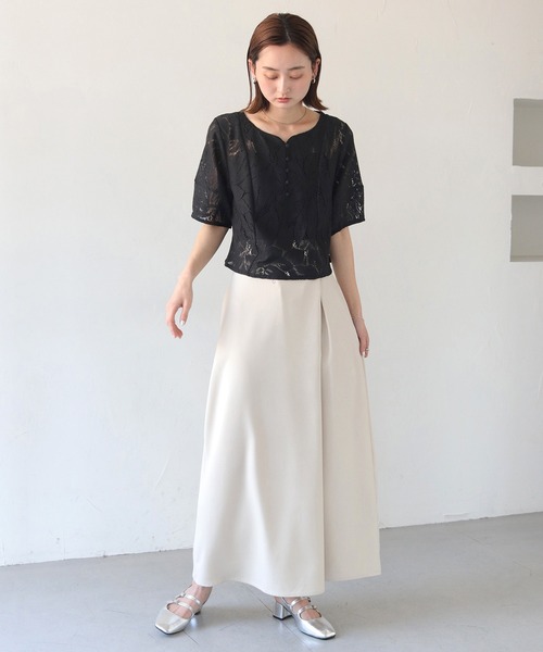 CLEIO(クレイオ)の「【CLEIO】ランタンスリーブレース半袖ブラウス(シャツ/ブラウス・レディース・アイボリー/ブラック・FREE)」の19枚目の写真