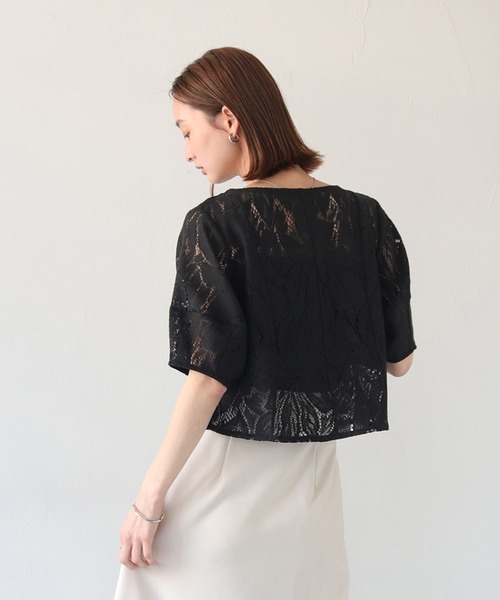 CLEIO(クレイオ)の「【CLEIO】ランタンスリーブレース半袖ブラウス(シャツ/ブラウス・レディース・アイボリー/ブラック・FREE)」の18枚目の写真