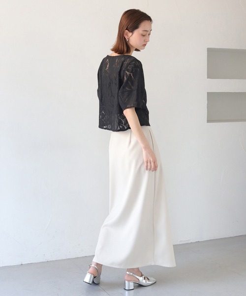 CLEIO(クレイオ)の「【CLEIO】ランタンスリーブレース半袖ブラウス(シャツ/ブラウス・レディース・アイボリー/ブラック・FREE)」の21枚目の写真