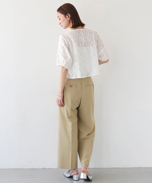 CLEIO(クレイオ)の「【CLEIO】ランタンスリーブレース半袖ブラウス(シャツ/ブラウス・レディース・アイボリー/ブラック・FREE)」の11枚目の写真