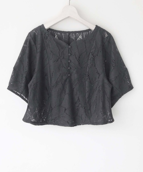 CLEIO(クレイオ)の「【CLEIO】ランタンスリーブレース半袖ブラウス(シャツ/ブラウス・レディース・アイボリー/ブラック・FREE)」の22枚目の写真