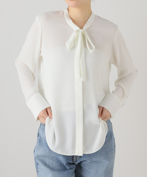 ビックサテンリボンスリムトップス main image 0
