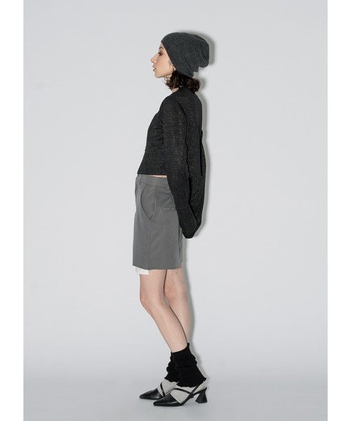 Adoon plain（アドーンプレーン）の「アソートダブルジップトップス（Tシャツ/カットソー・レディース・チャコールグレー/その他/ライトブルー/ブラック/ライトグリーン・FREE）」の9枚目の写真