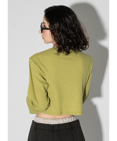 Adoon plain（アドーンプレーン）の「アソートダブルジップトップス（Tシャツ/カットソー・レディース・チャコールグレー/その他/ライトブルー/ブラック/ライトグリーン・FREE）」の11枚目の写真