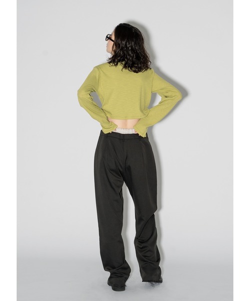 Adoon plain（アドーンプレーン）の「アソートダブルジップトップス（Tシャツ/カットソー・レディース・チャコールグレー/その他/ライトブルー/ブラック/ライトグリーン・FREE）」の13枚目の写真