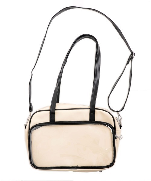 TONE SELECT GOODS（トーンセレクトグッズ）の「【urge select】クリアポケット スクールバッグ【A4サイズ収納可能】（ショルダーバッグ・レディース・ブラック/ホワイト・FREE）」の18枚目の写真