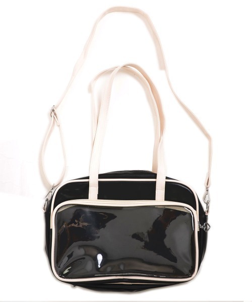 TONE SELECT GOODS（トーンセレクトグッズ）の「【urge select】クリアポケット スクールバッグ【A4サイズ収納可能】（ショルダーバッグ・レディース・ブラック/ホワイト・FREE）」の11枚目の写真